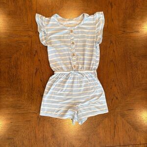 Charming Light Blue Striped Kids Romper